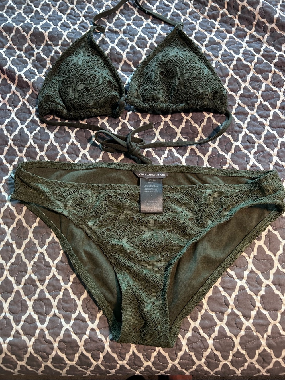 Vince Camuto Green Lace Bikini Set